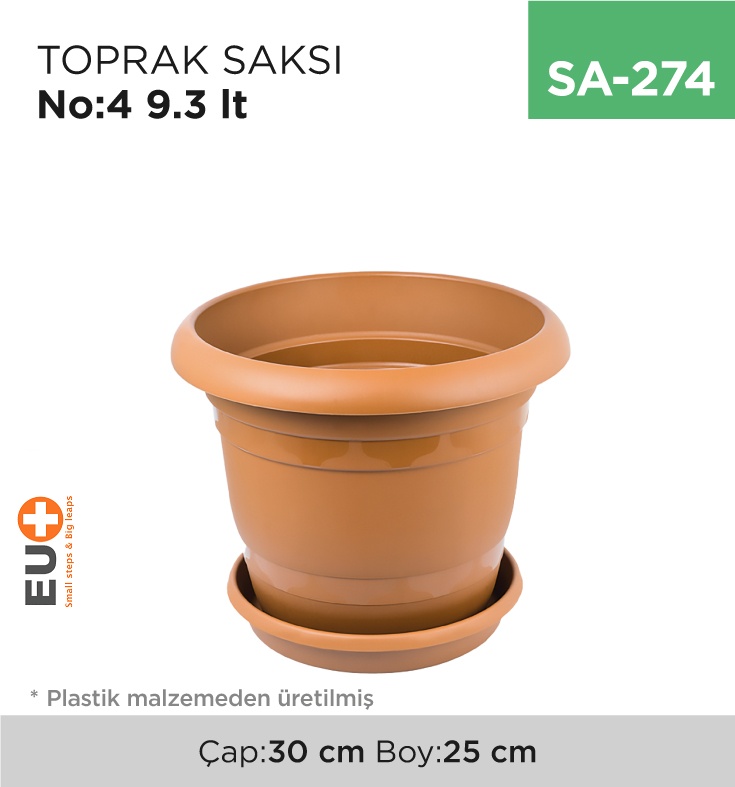 Toprak Saksı No:4 (9.3 Lt) - Koli:1 Adet