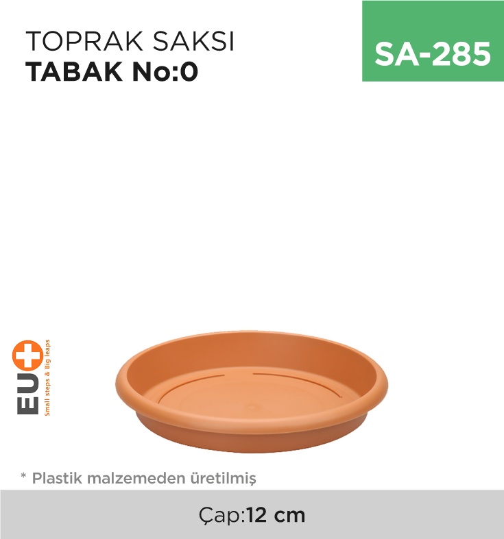 Toprak Saksı Tabak No:0 (Çap:12 Cm)