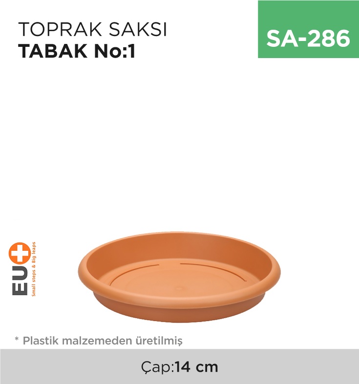 Toprak Saksı Tabak No:1 (Çap:14 Cm)