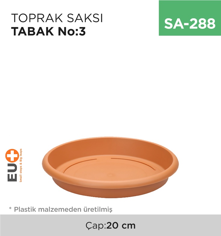 Toprak Saksı Tabak No:3 (Çap:20 Cm)