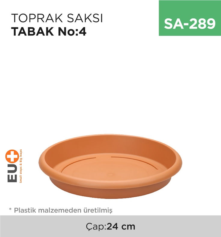 Toprak Saksı Tabak No:4 (Çap:24 Cm)