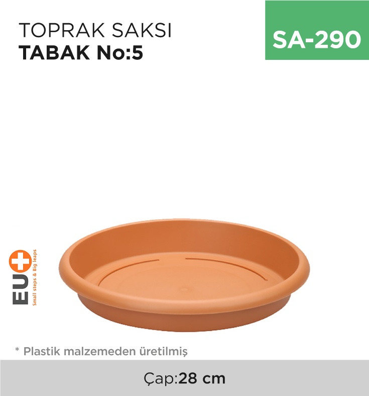 Toprak Saksı Tabak No:5 (Çap:28 Cm)