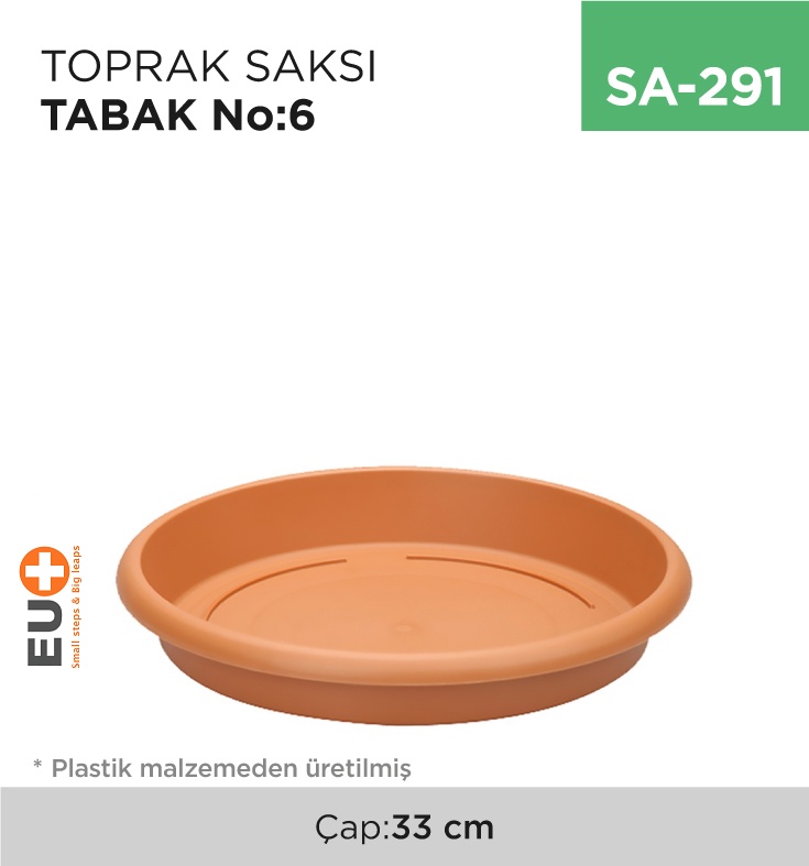 Toprak Saksı Tabak No:6 (Çap:33 Cm)