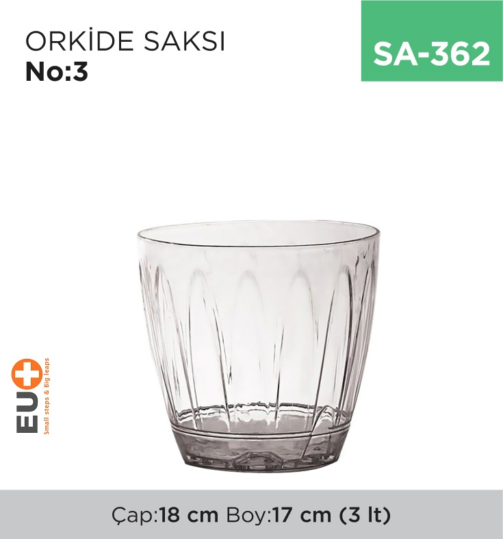 Orkide Saksı No:3 (3 Lt) (Or03) - Koli:30 Adet