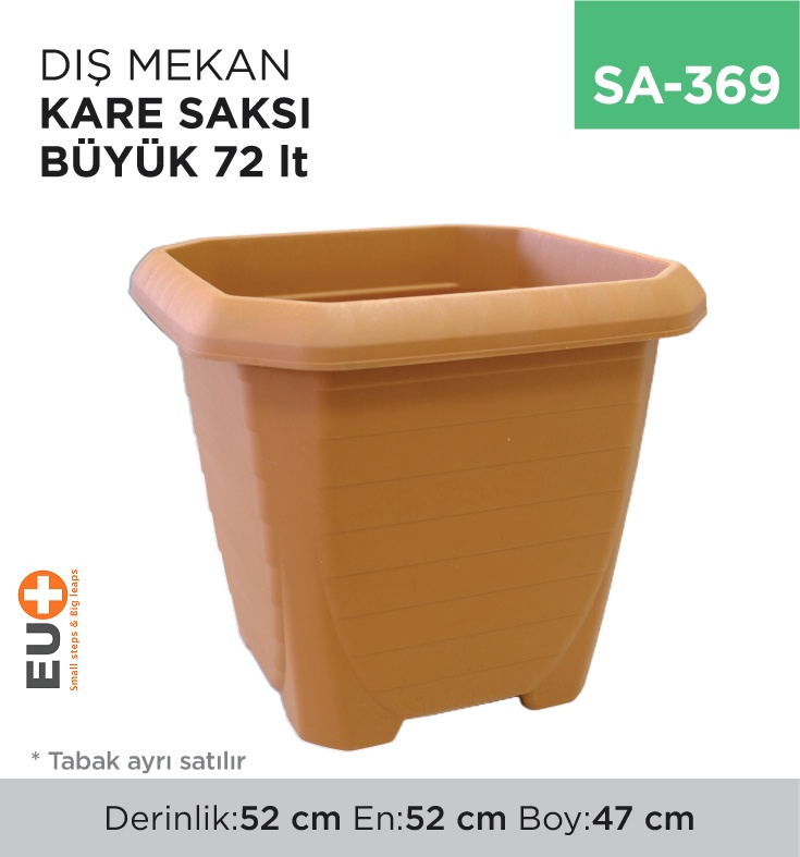 Dış Mekan Kare Saksı Büyük 72 Lt (319)