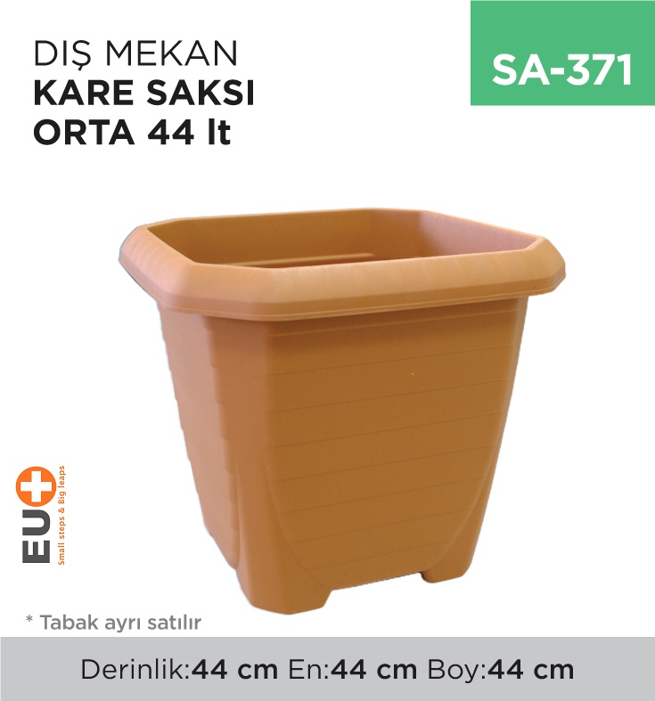 Dış Mekan Kare Saksı Orta 44 Lt (318)