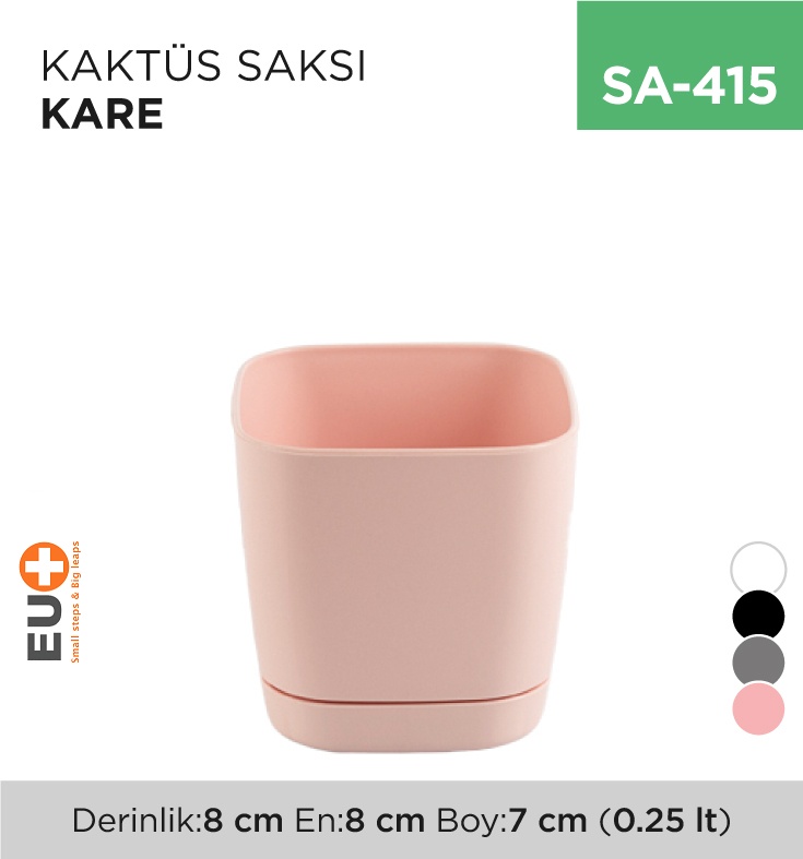 Kaktüs Saksı Kare (0.25 Lt)