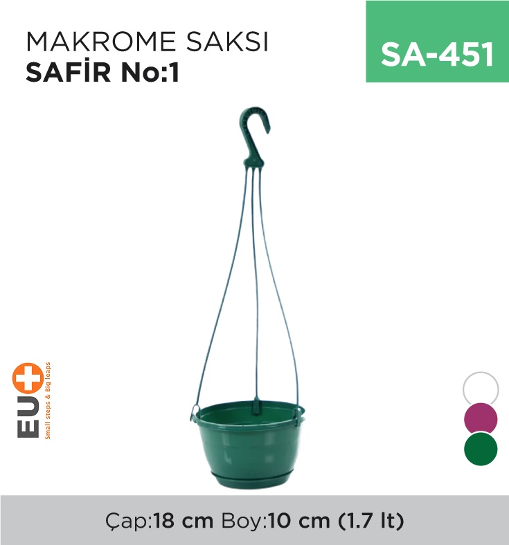 Makrome Saksı Safir No:1 (1.7 Lt) (Sm01)