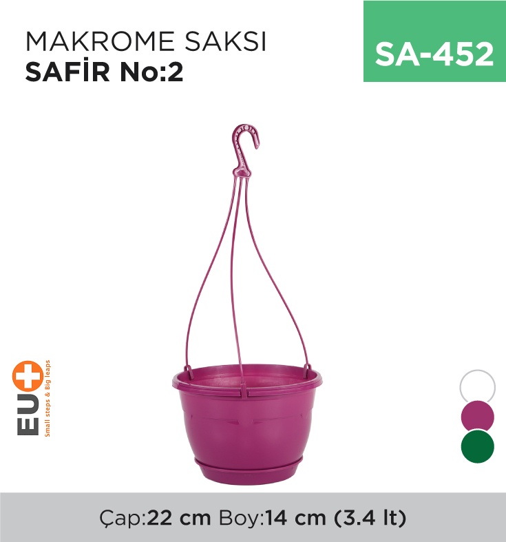 Makrome Saksı Safir No:2 (3.4 Lt) (Sm02)