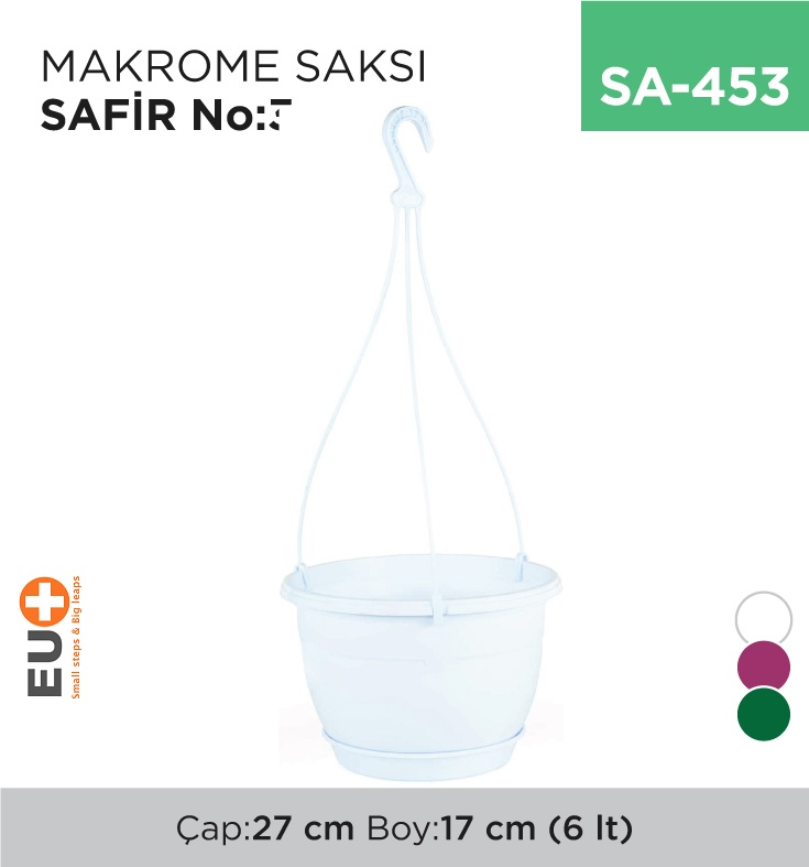 Makrome Saksı Safir No:3 (6 Lt) (Sm03)