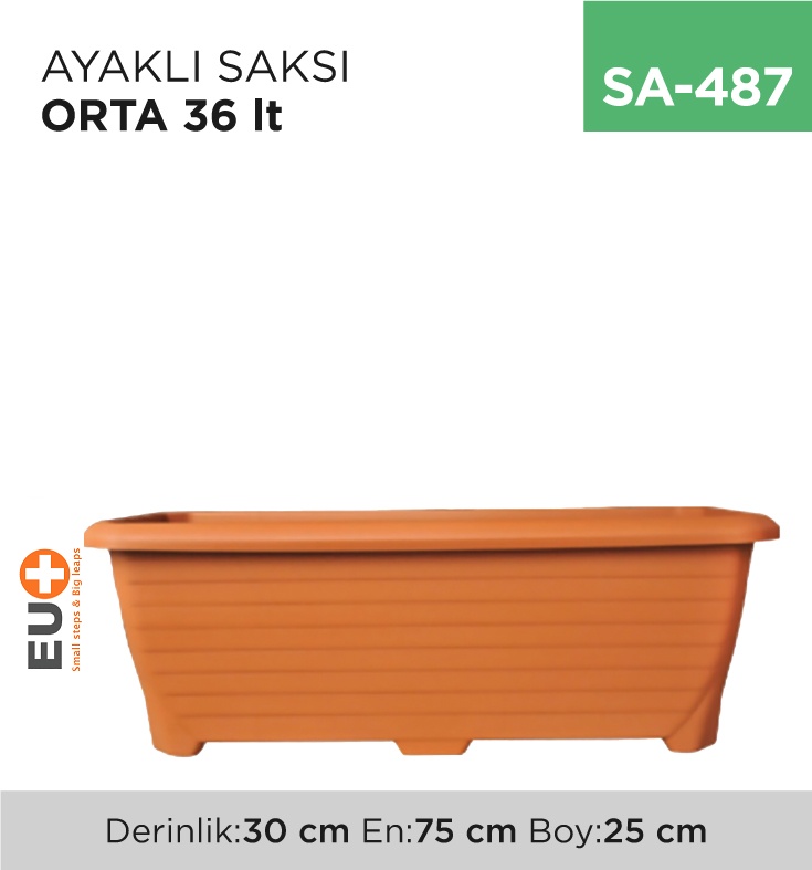 Ayaklı Saksı Orta 36 Lt ( Tabaksız) (523) - Koli:1 Adet