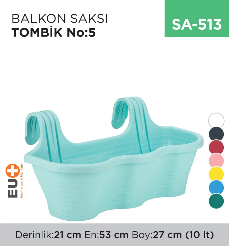 Balkon Saksı Tombik No:5 (10 Lt)(Tom5)