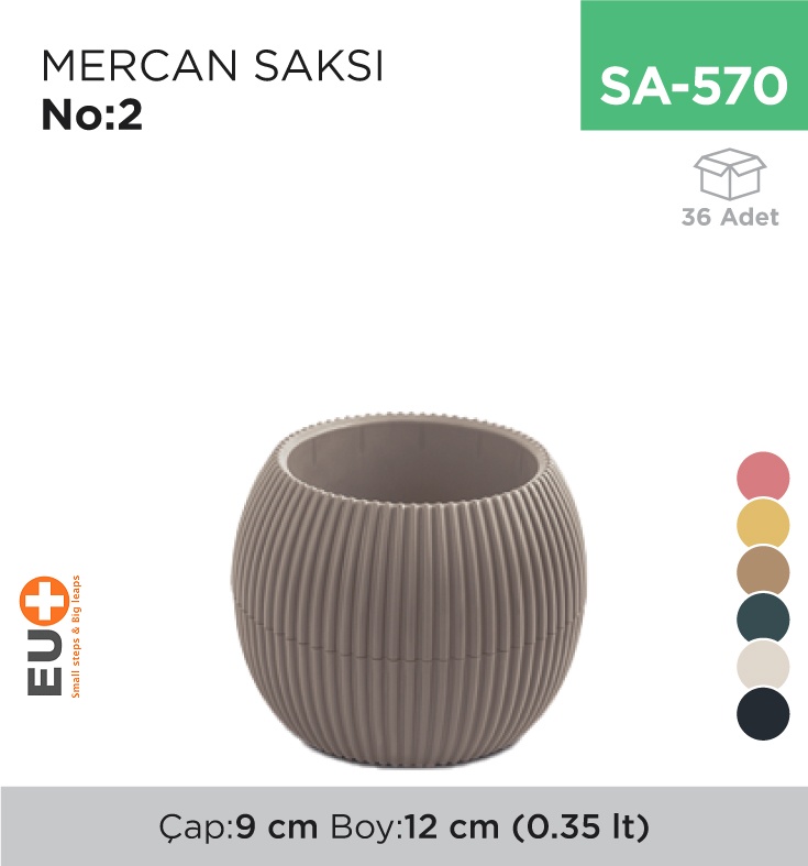 Mercan Saksı No:2 (0.35 Lt) (Krs-362)