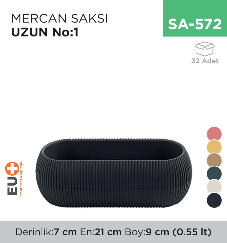 Mercan Saksı Uzun No:1 (0.55 Lt) (Krs-371)