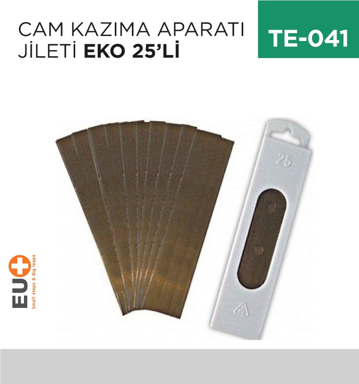 Cam Kazıma Jileti Eko 25'Li