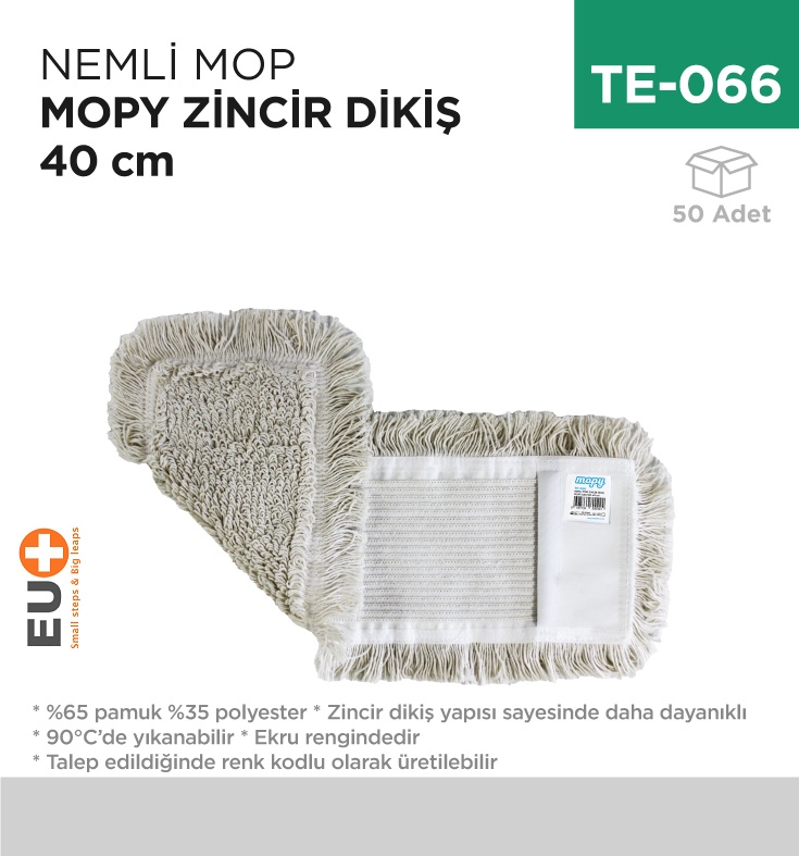 Nemli Mop Cety Zincir Dikiş 40 Cm - Koli:50 Adet