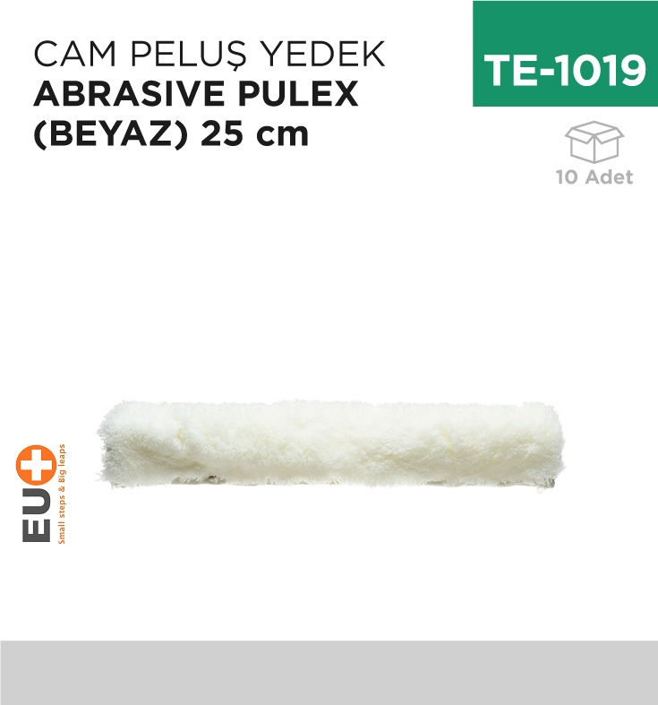 Cam Peluş Yedek Abrasıve Pulex(Beyaz)25 Cm(P973) - Koli:10 Adet