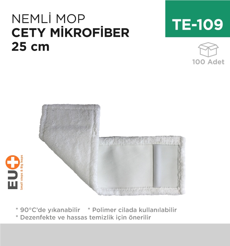 Nemli Mop Cety Mikrofiber 25 Cm - Koli:100 Adet