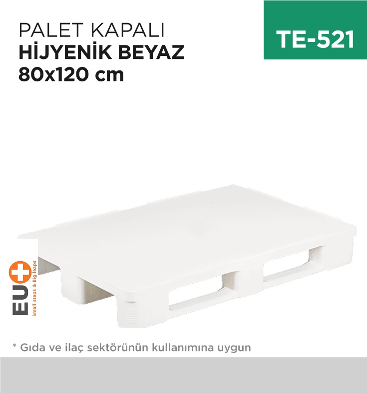 Palet Kapalı Hijyenik Beyaz 80*120