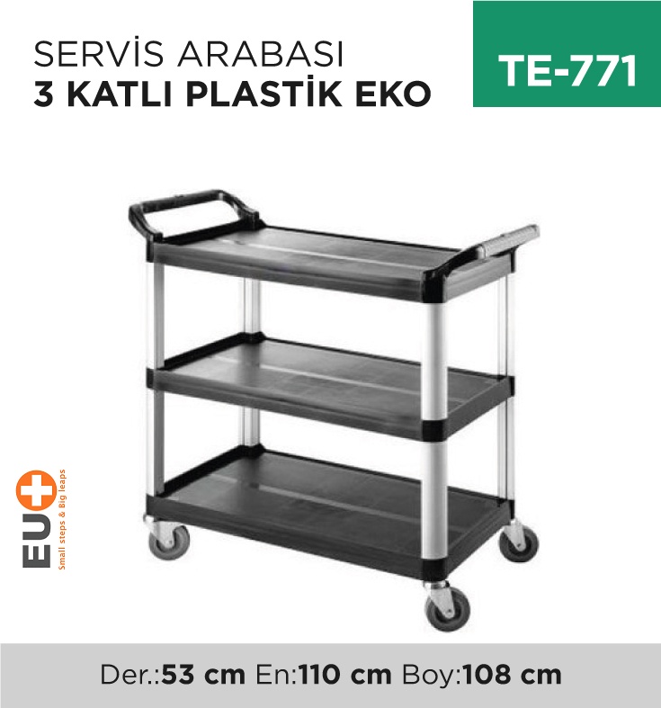 Servis Arabası 3 Katlı Plastik (7379)(Sas-1)