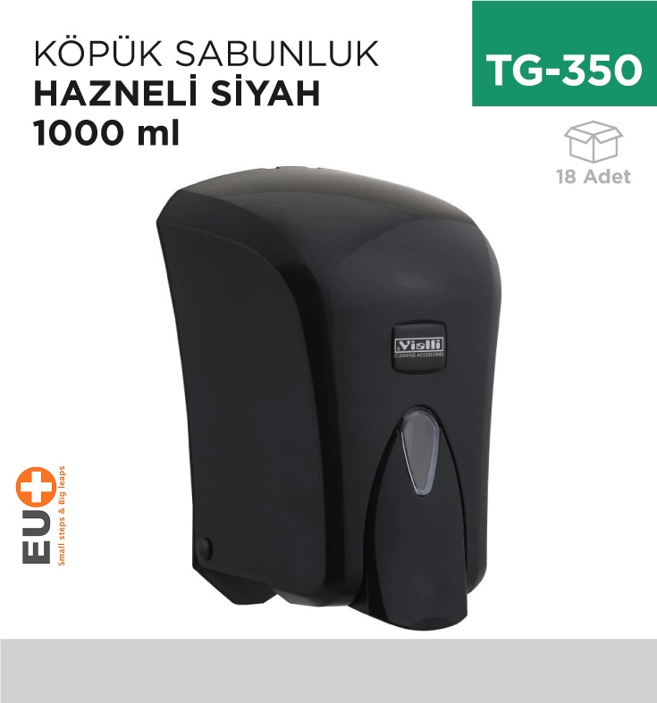 Köpük Sabunluk Hazneli Siyah 1000 Ml (F6B)