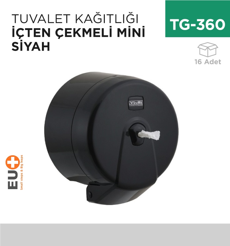 Tuvalet Kağıtlığı İçten Çekmeli Mini Siyah (K3B)