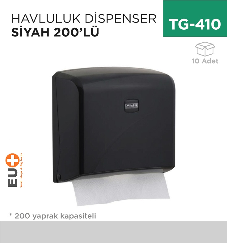 Havluluk Dispenser 200'Lü Siyah (K2B) - Koli:10 Adet