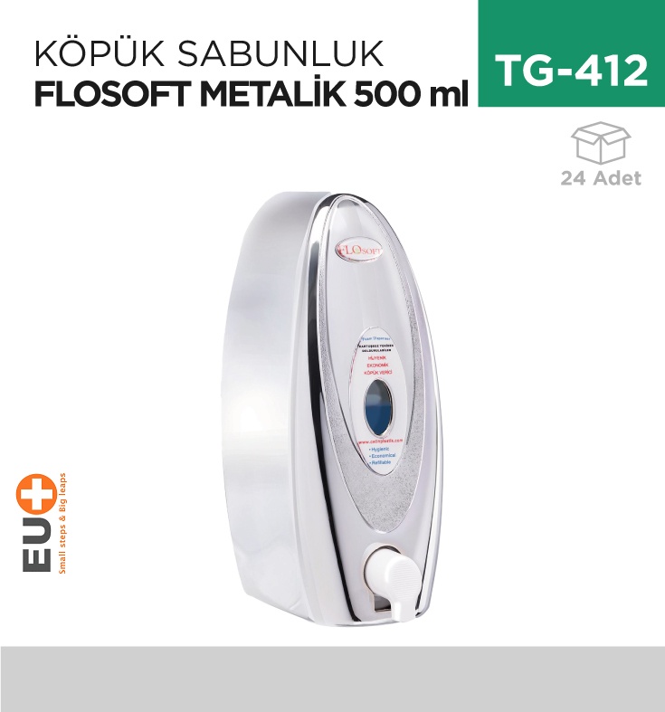 +Köpük Sabunluk Flosoft M.Gri 500 Ml (F058) - Koli:24 Adet