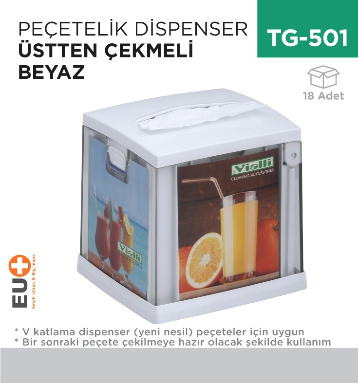 Peçetelik Dispenser Üstten Çek. Beyaz (Ng11) - Koli:18 Adet