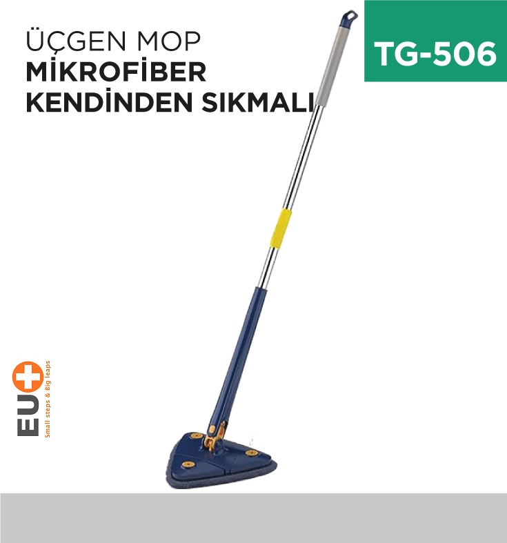 Üçgen Mop Mikrofiber Kendinden Sıkmalı