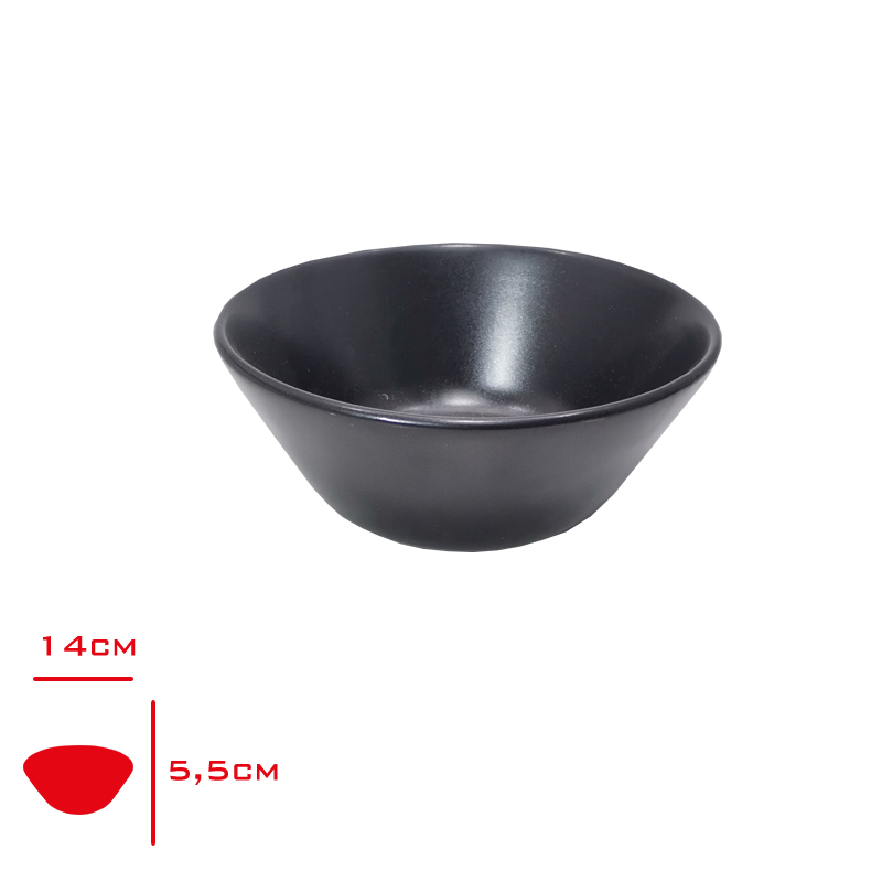 Hitit Kase 14 Cm Siyah Ker-1381 - PORSELEN-SERAMİK