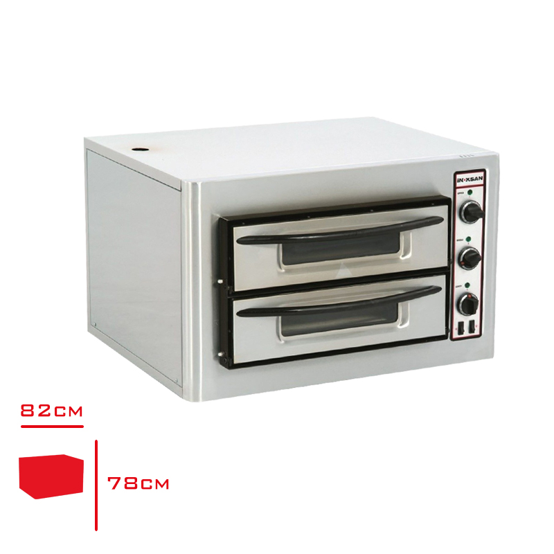 Pizza Fırını 2 Kat 4+4 Adt 30 Cm Çap 10 Kw Int-Sg0038