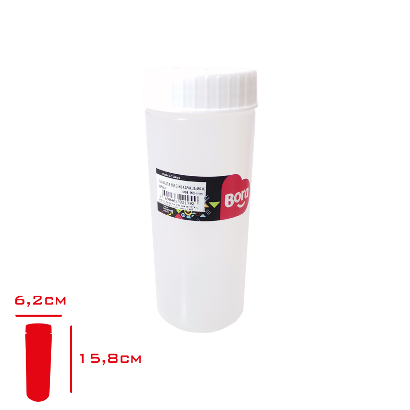 Bora Tuzluk Şişe Geniş Kapaklı 450 Ml Şeffaf Bo-2174 - ENDÜSTRİ