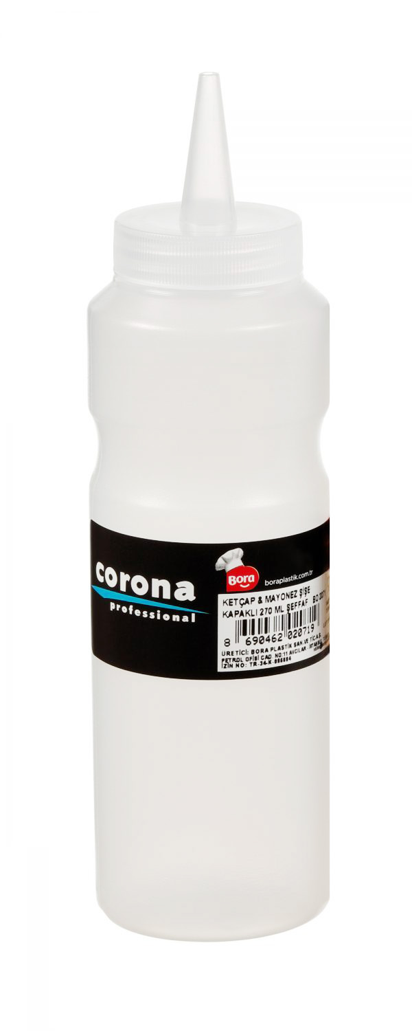 Bora Mayonez &amp; Ketçap Şişe Kapaklı 270 Ml Şeffaf Bo-2071