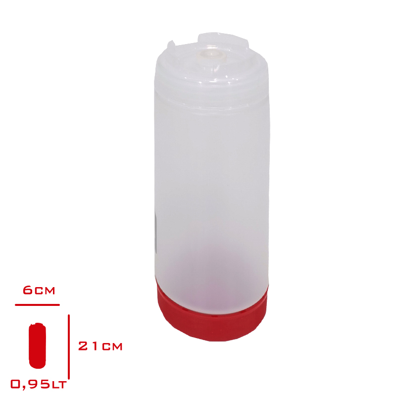 Bora Mayonez &amp; Ketçap Şişe Çift Kapaklı 950 Ml Şeffaf Bo-2126