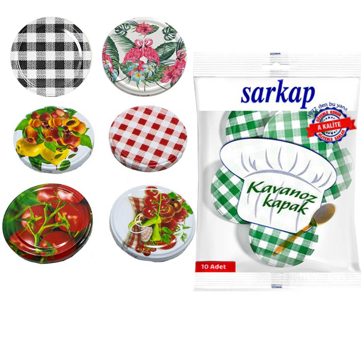 Sarten Kavanoz Kapağı 82 Mm Desenli/Renkli  10 Lu Paket - CAM