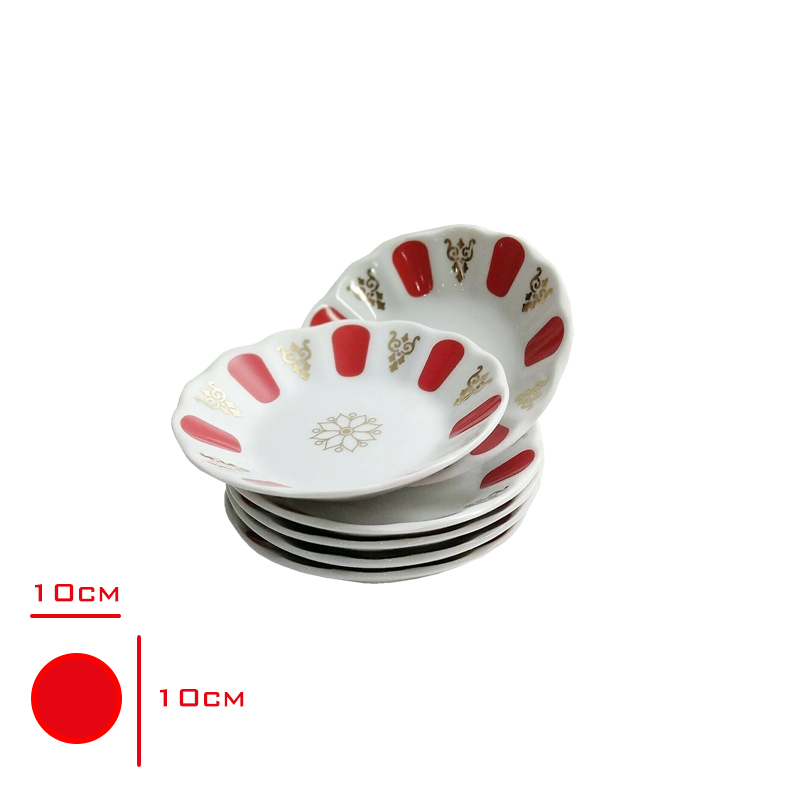 Acem 10 Cm Cay Tabağı Z.Dekor 193 Beyaz/Kırmızı Ac10Ct90193