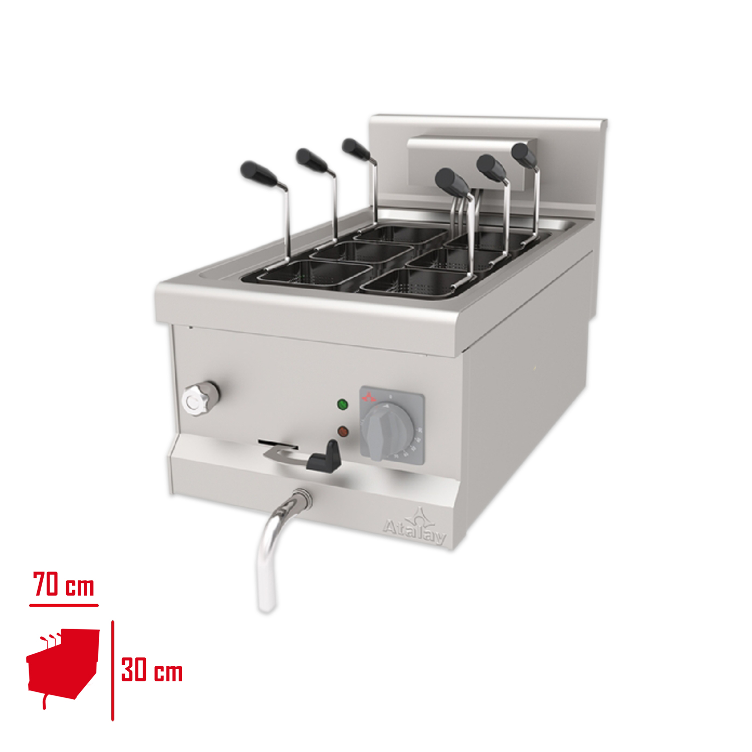 Atalay Set Üstü Makarna Pişirici 6 Sepetli Elektrikli 40*70*30 Amp-470