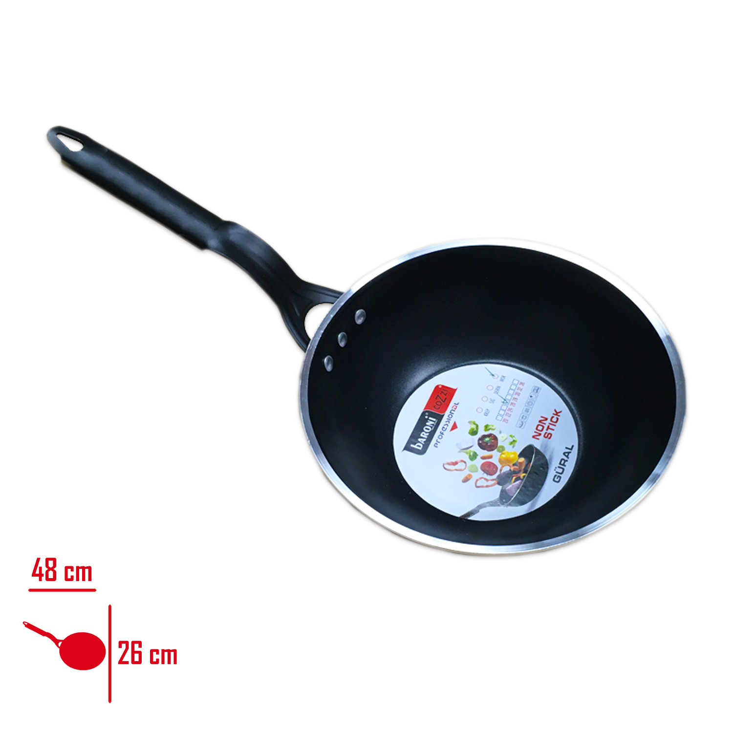 Baroni Wok Tava 26 Cm 804/26 - ENDÜSTRİ