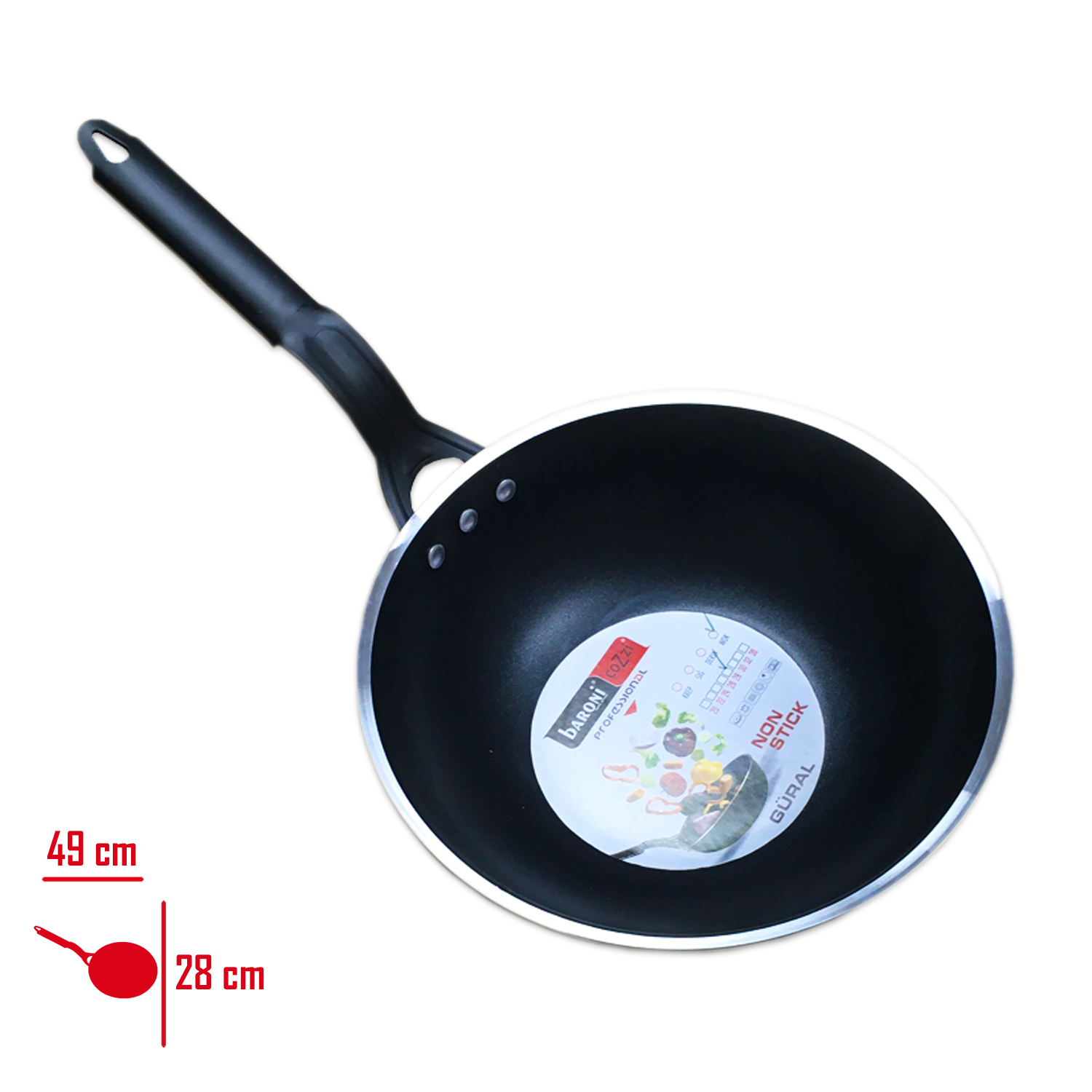 Baroni Wok Tava 28 Cm 804/28