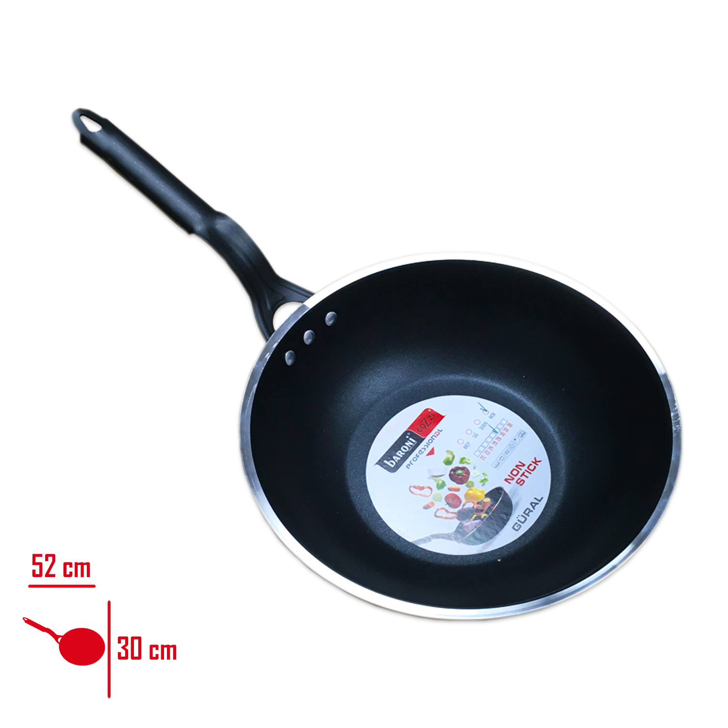 Baroni Wok Tava 30 Cm 804/30