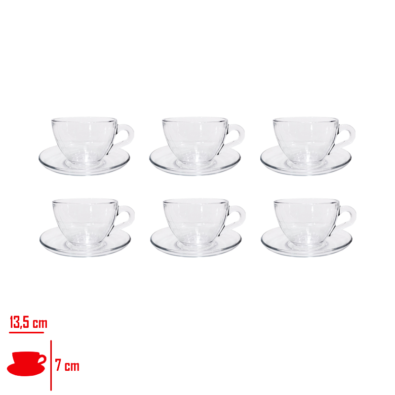 Kaveh Corallo Nescafe Fincan Set 6 Lı Cam 0333