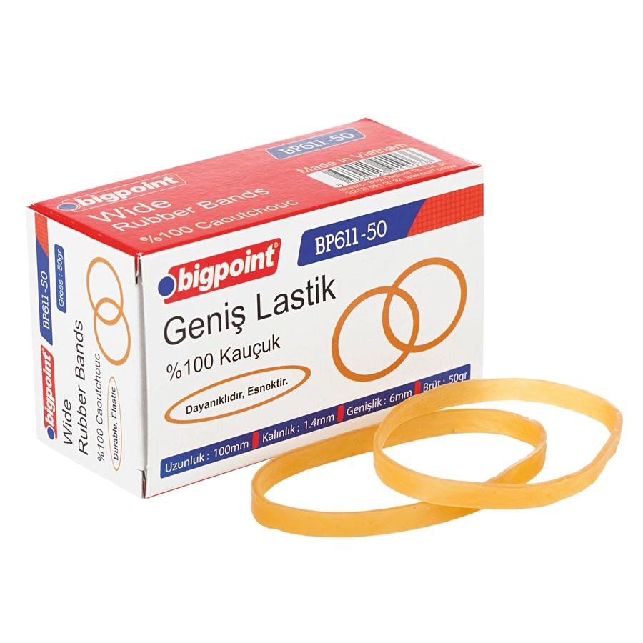 Geniş Ambalaj Lastiği 50 Gram %100 Kauçuk - guzeltedarik.com