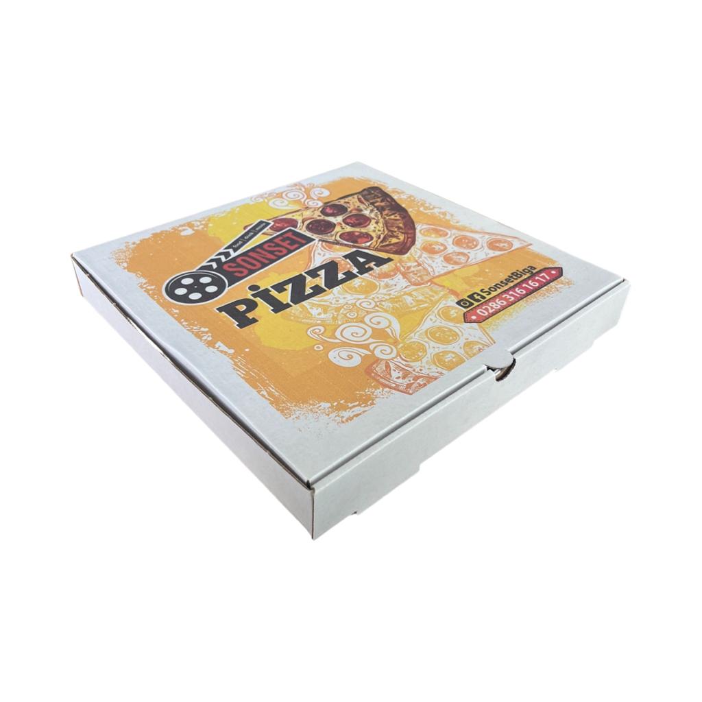 30x30 Beyaz Pizza Kutusu (Baskılı) - guzeltedarik.com